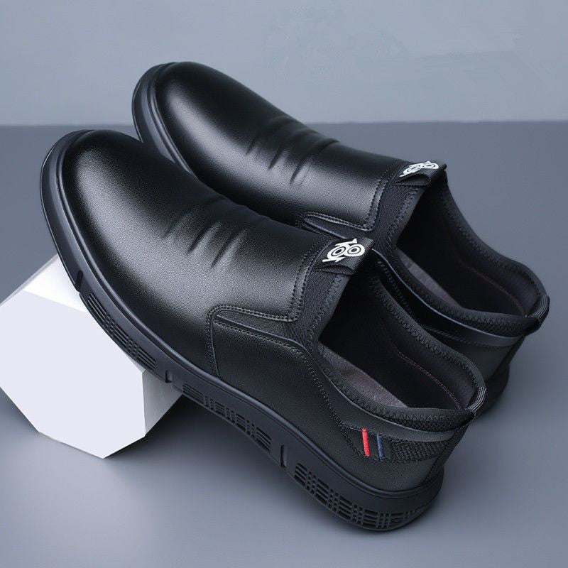 Men’s Casual PU Leather Flats – Breathable Walking Sneakers