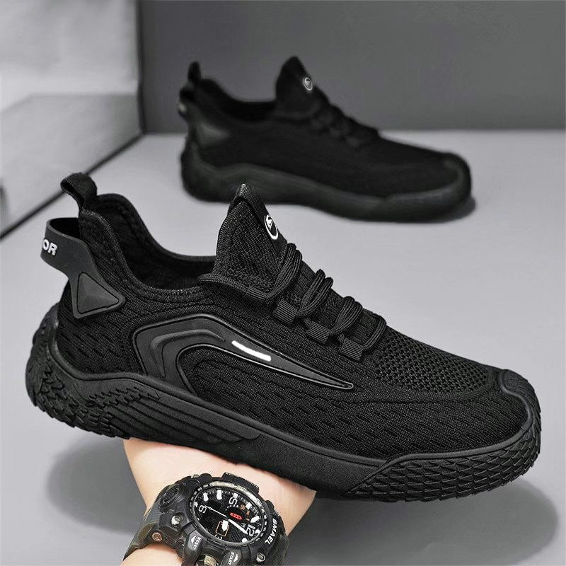 Men's Breathable Mesh Lace-Up Shoes Lightweight Hollow Design