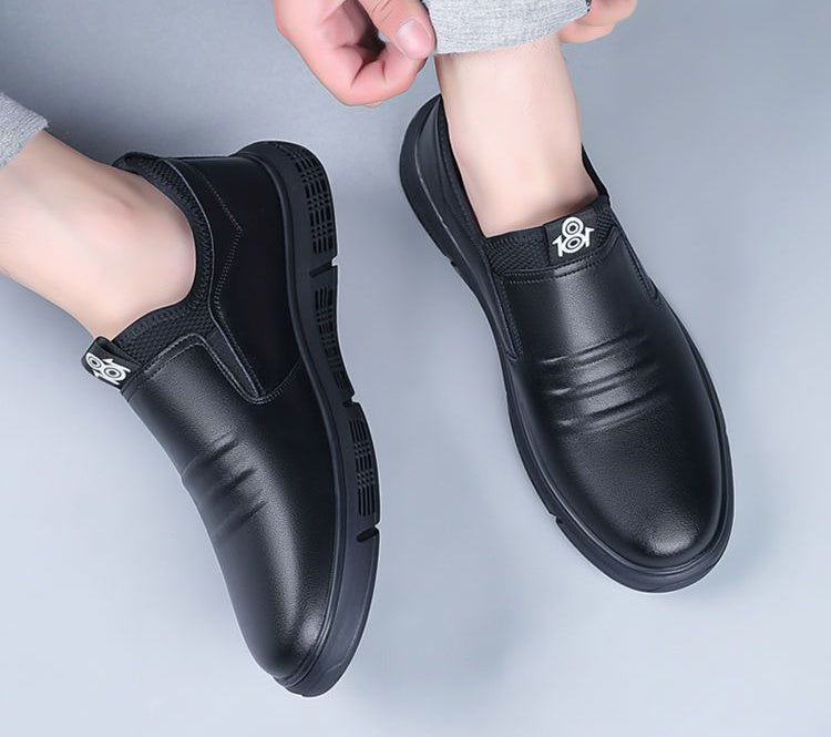Men’s Casual PU Leather Flats – Breathable Walking Sneakers