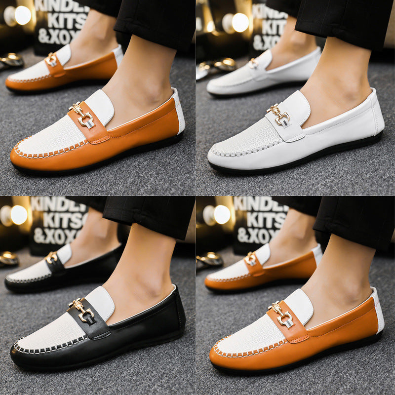 Men's Fashion Casual Synthetic Leather Shoes with Flat Heel