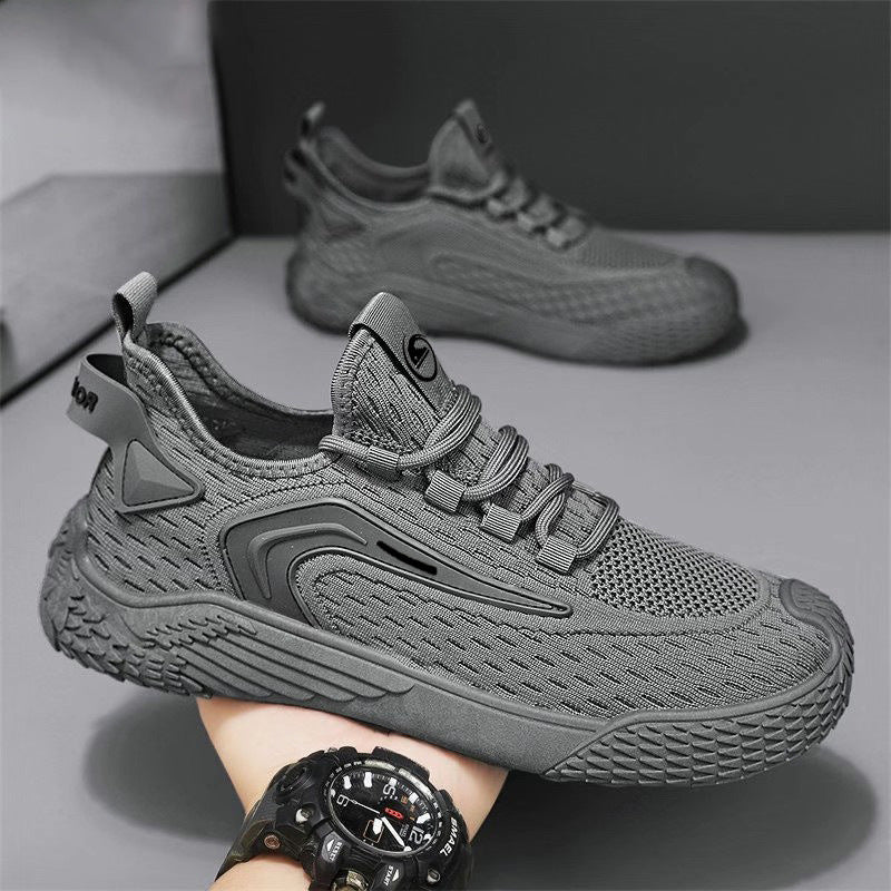 Men's Breathable Mesh Lace-Up Shoes Lightweight Hollow Design