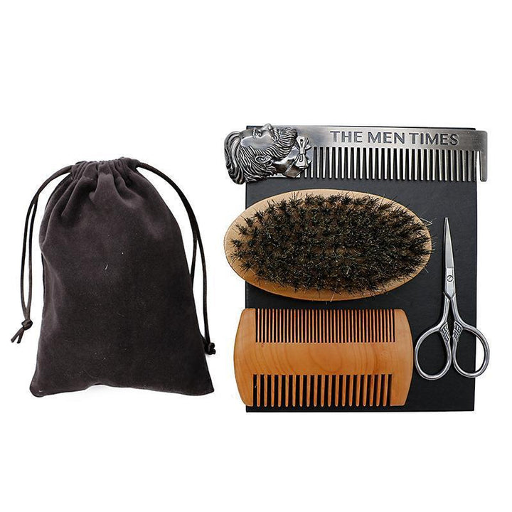 Men’s Beard Grooming Set – Brush, Scissors, Comb & Care Tools