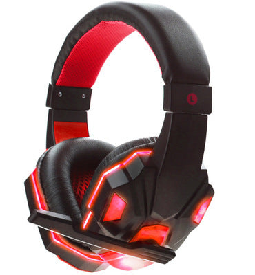 Wired Gaming Headset with Mic, LED Light, PC & PS4 Compatible
