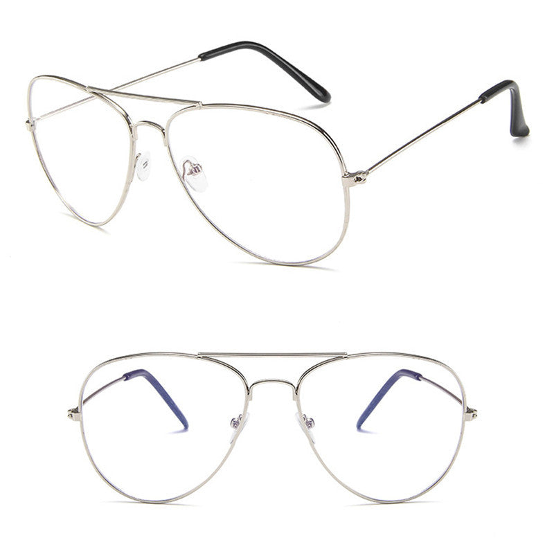 Metal Frame Anti-Blue Light Optical Glasses – Unisex Flat Lens