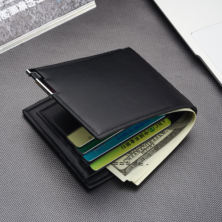 Men’s Slim PU Leather Wallet – Bifold Business Card Holder