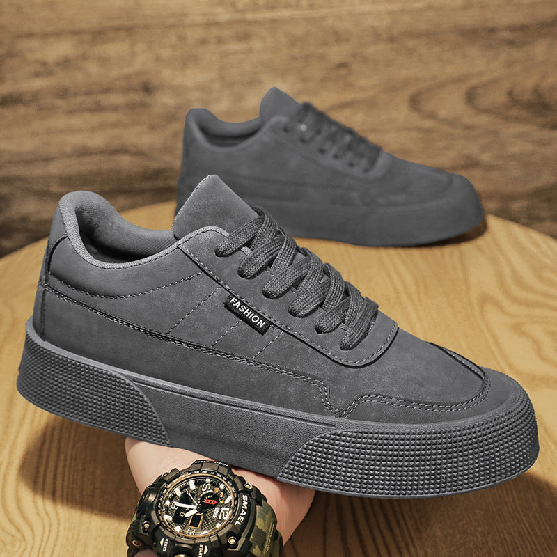 Men's Casual PU Leather Shoes Low Top Lace-Up Lightweight