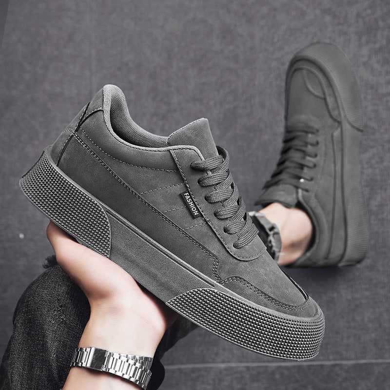 Men's Casual PU Leather Shoes Low Top Lace-Up Lightweight