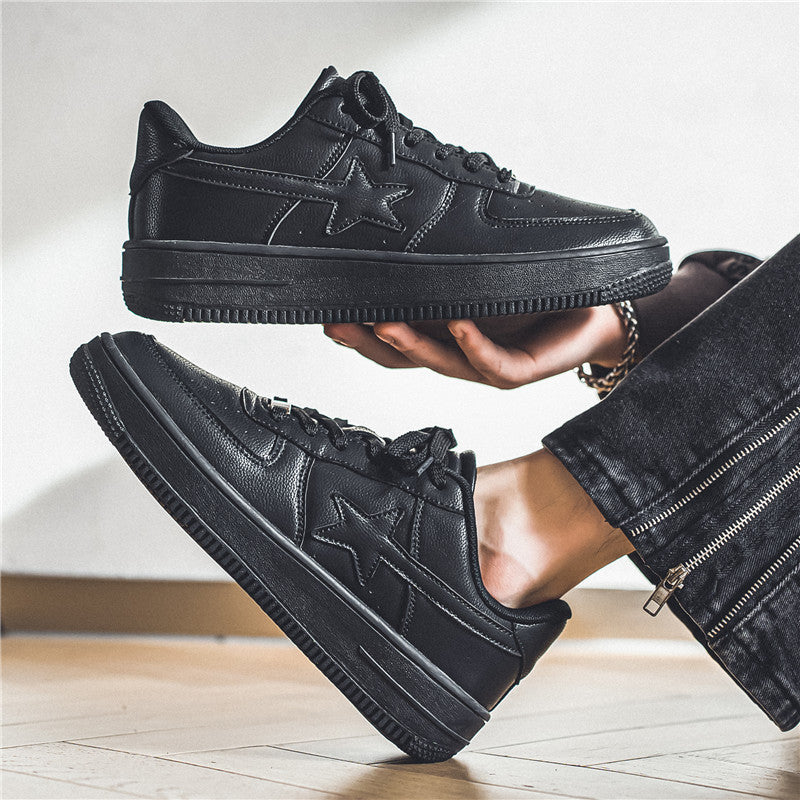 Men's Breathable Lace-Up Microfiber Board Shoes Casual Style