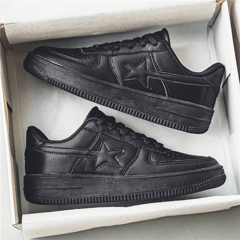 Men's Breathable Lace-Up Microfiber Board Shoes Casual Style