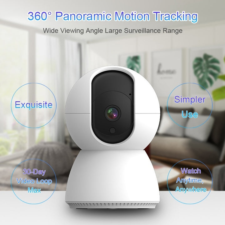Smart Panoramic Home Security Camera with Zoom & Voice Intercom