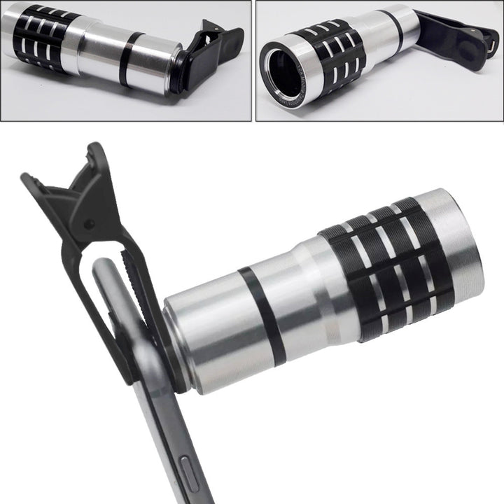 12X Zoom Mobile Phone Camera Lens with Clip – HD Telephoto