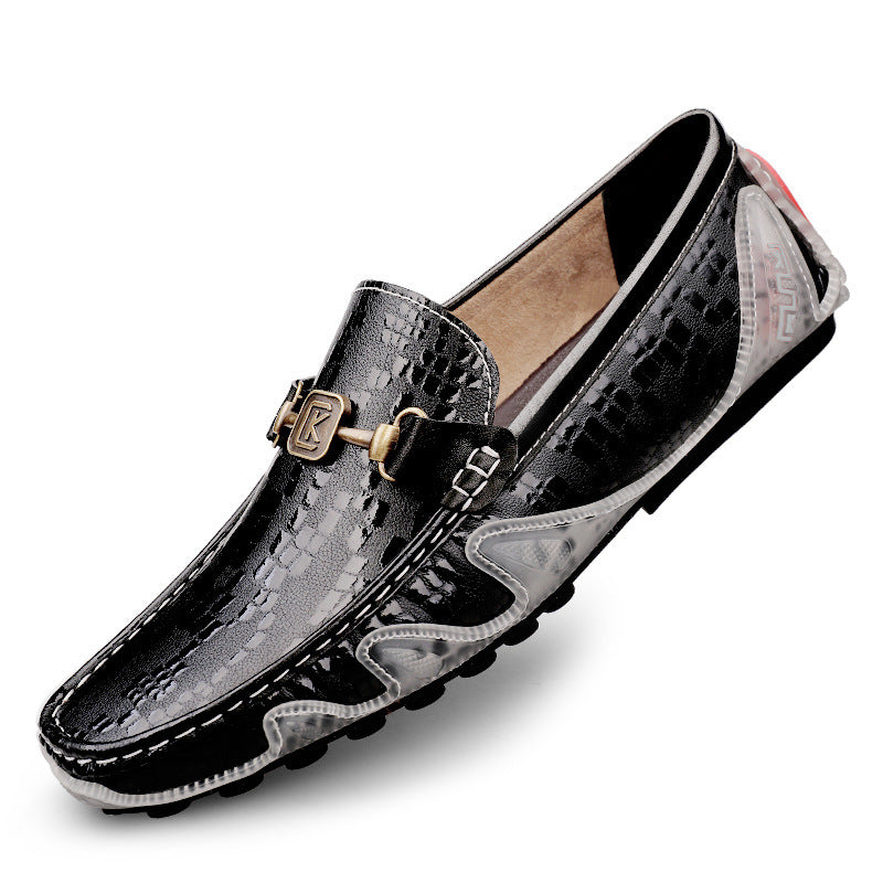 Men's Cowhide Leather Casual Shoes with Breathable Rubber Sole