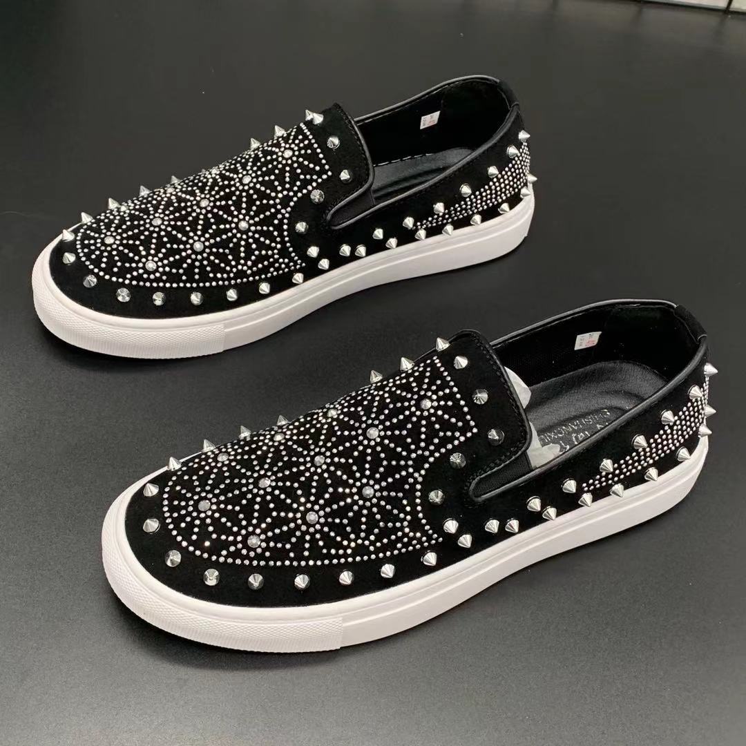 Men's Rivet Design Breathable PU Casual Shoes with Rubber Sole