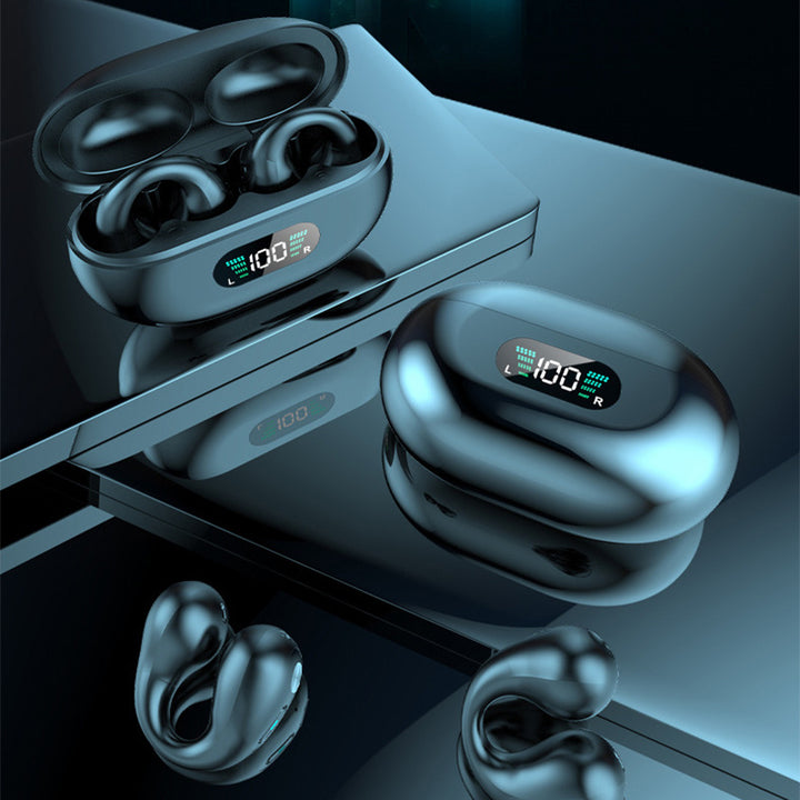 Bluetooth 5.3 Ear Clip Headphones HiFi Stereo Wireless Headset