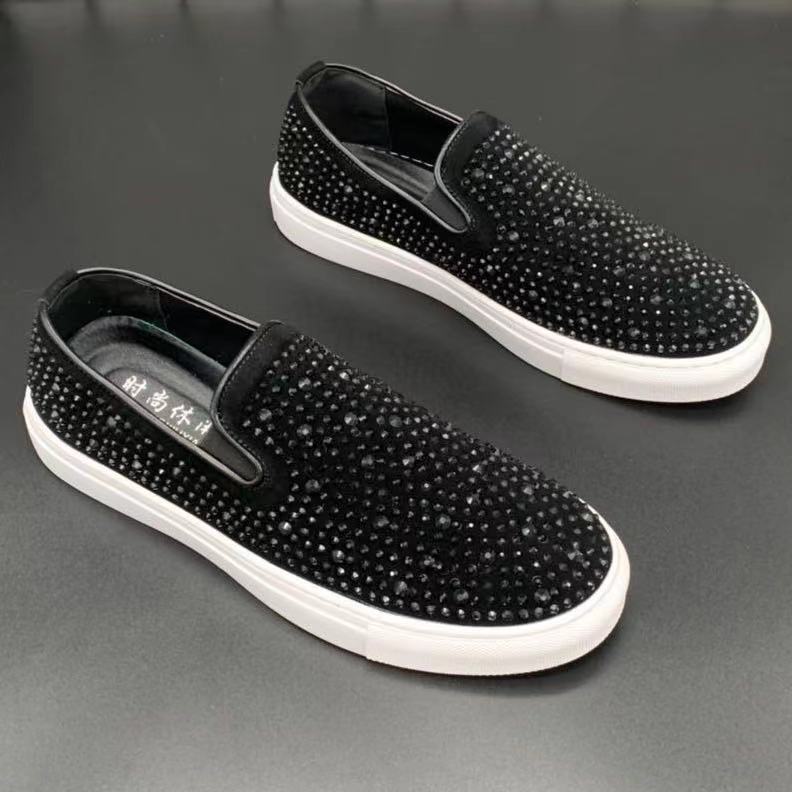 Men's Rivet Design Breathable PU Casual Shoes with Rubber Sole