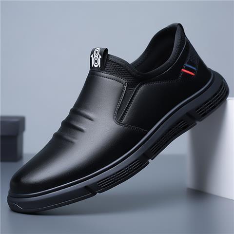 Men’s Casual PU Leather Flats – Breathable Walking Sneakers