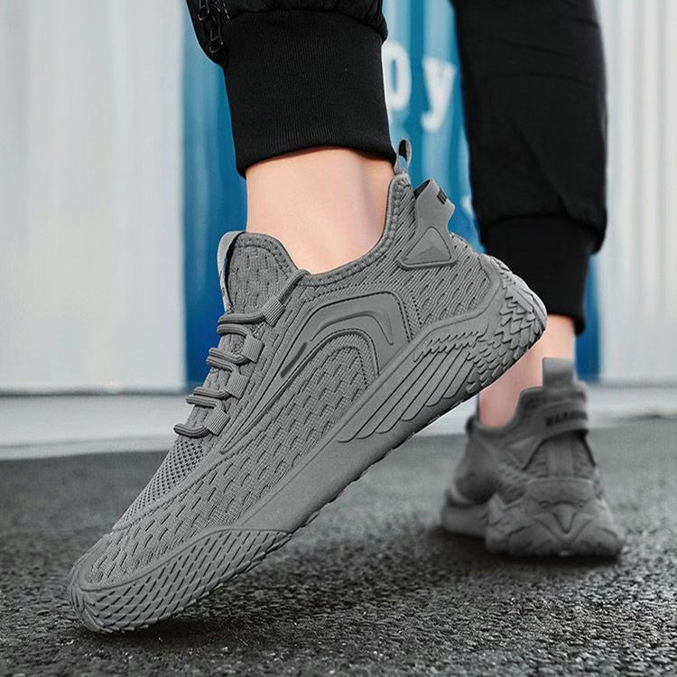 Men's Breathable Mesh Lace-Up Shoes Lightweight Hollow Design
