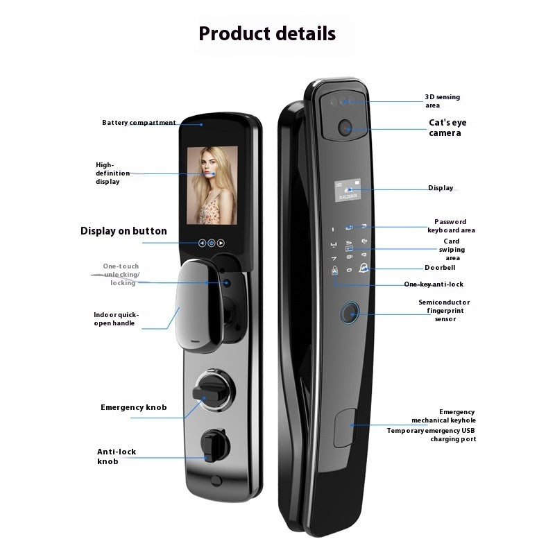 Fully Automatic Smart Door Lock with Fingerprint & 3D Face ID