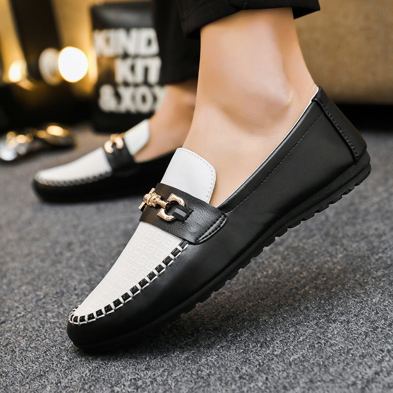 Men's Fashion Casual Synthetic Leather Shoes with Flat Heel