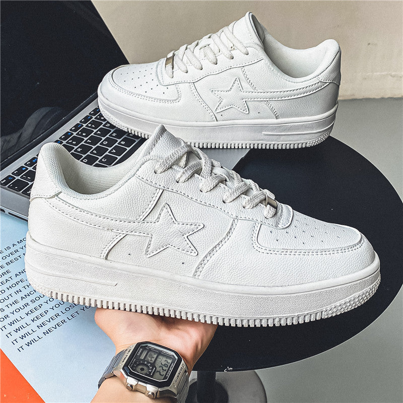 Men's Breathable Lace-Up Microfiber Board Shoes Casual Style