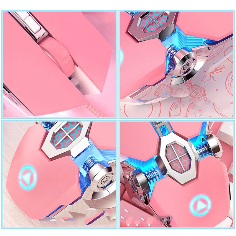 Wired Gaming Mouse with RGB Lights and Silent Macro Buttons