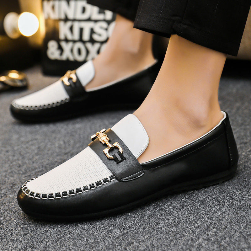 Men's Fashion Casual Synthetic Leather Shoes with Flat Heel