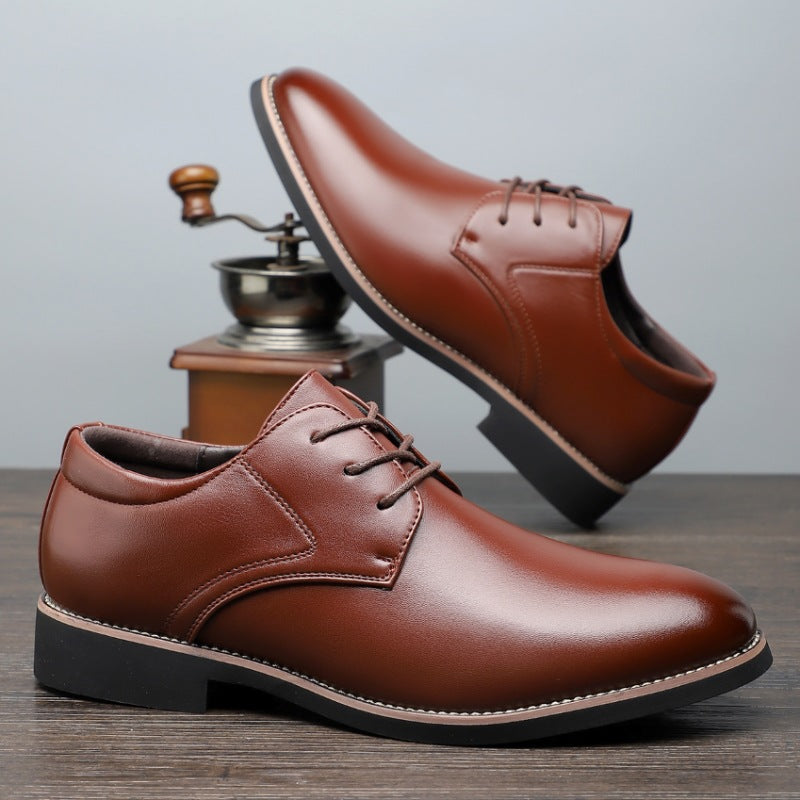 Men's Low Top PU Leather Shoes Casual Slip-Resistant Footwear