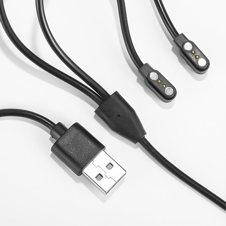 50cm Black 2-Pin Charging Cable for Smart Devices & Bluetooth Glasses