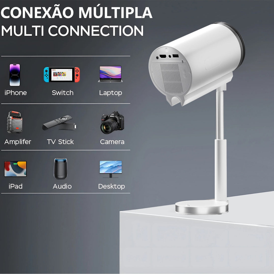 Smart X5G HD Android Projector with Hidden PTZ & Bluetooth