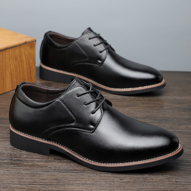 Men's Low Top PU Leather Shoes Casual Slip-Resistant Footwear