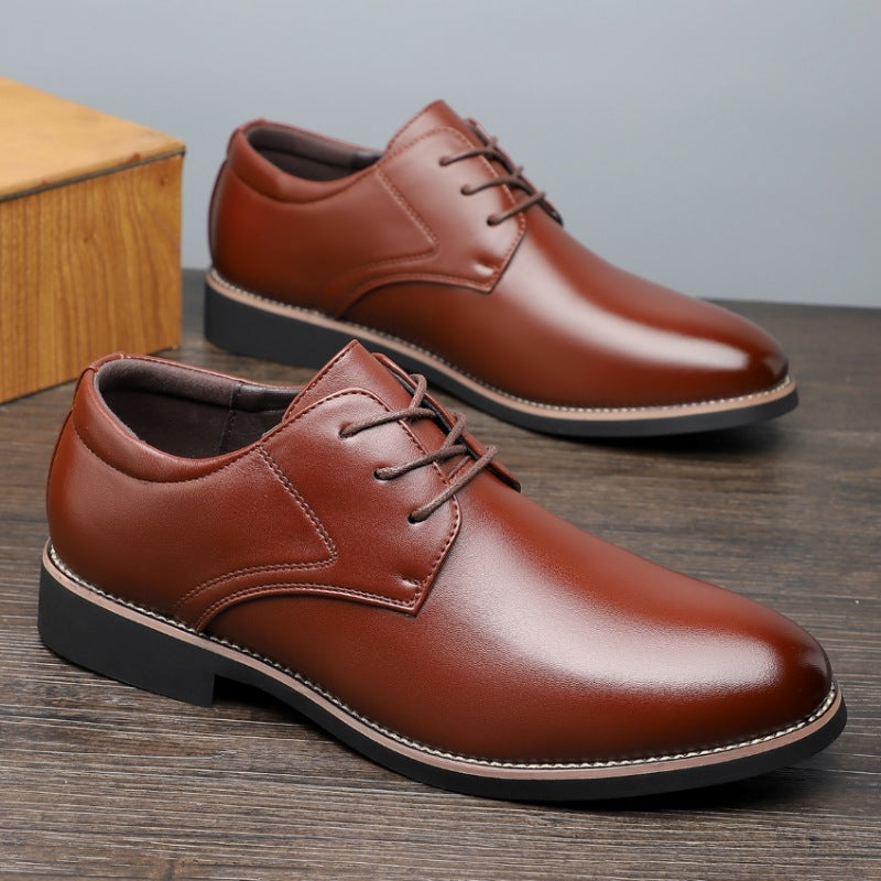 Men's Low Top PU Leather Shoes Casual Slip-Resistant Footwear