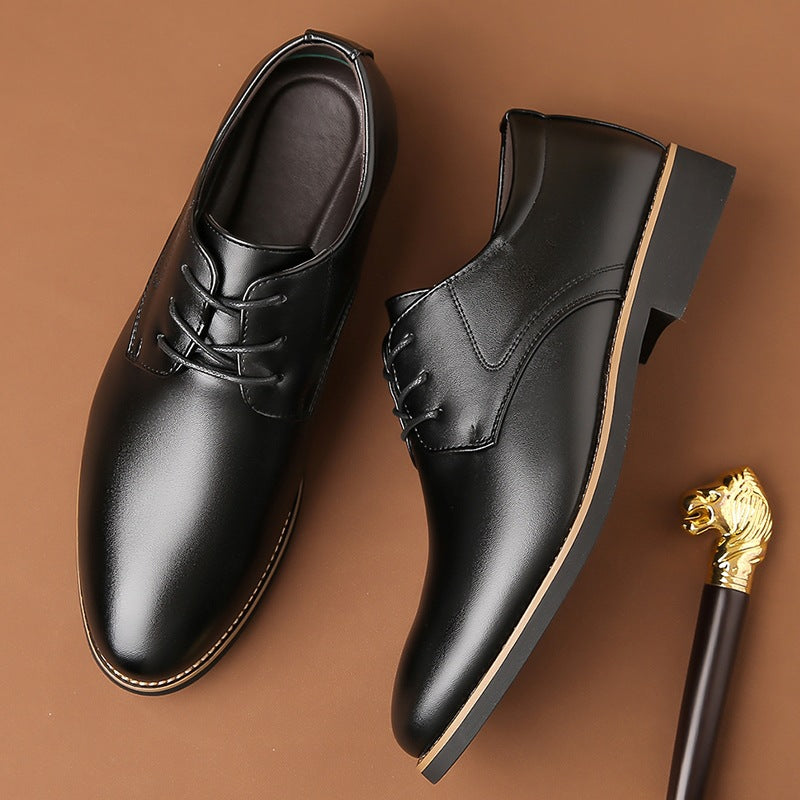 Men's Low Top PU Leather Shoes Casual Slip-Resistant Footwear