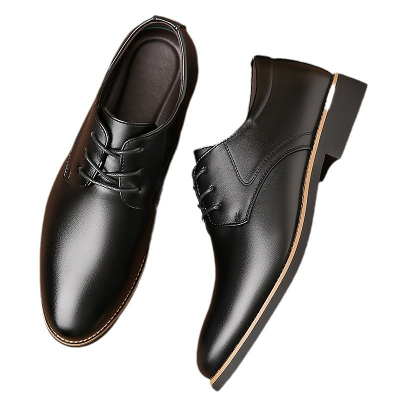 Men's Low Top PU Leather Shoes Casual Slip-Resistant Footwear