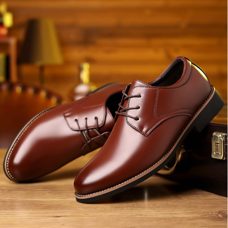 Men's Low Top PU Leather Shoes Casual Slip-Resistant Footwear