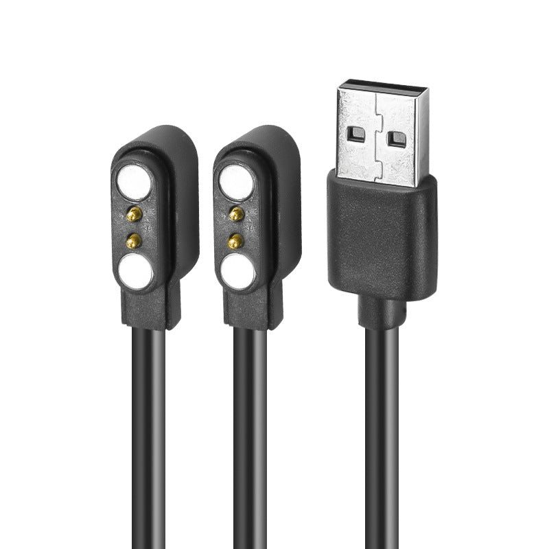 50cm Black 2-Pin Charging Cable for Smart Devices & Bluetooth Glasses