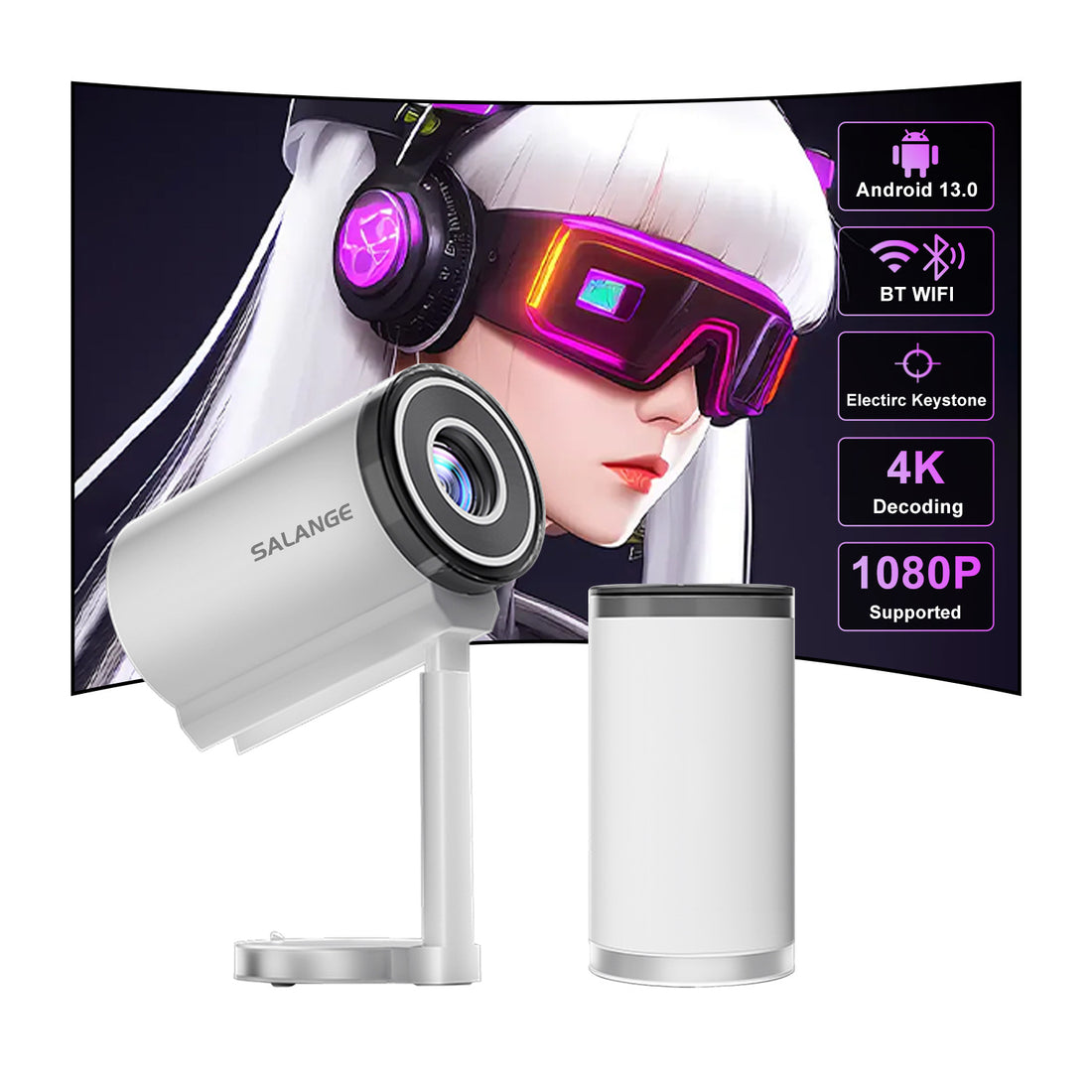 Smart X5G HD Android Projector with Hidden PTZ & Bluetooth