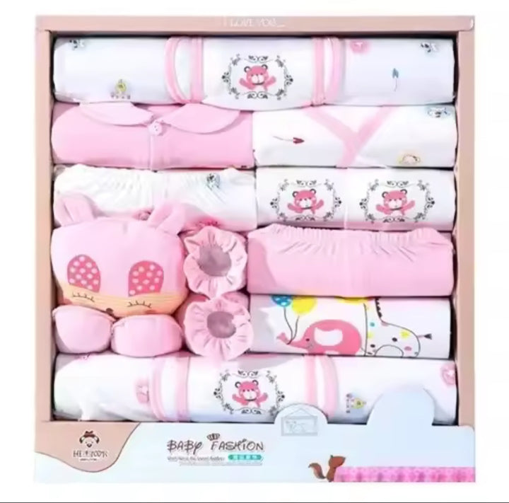 18-Piece Newborn Gift Set – Premium Quality Cotton (0-6 Months) Free Shipping – Delivered in 5 to 10 days