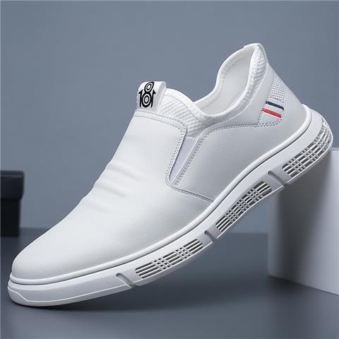 Men’s Casual PU Leather Flats – Breathable Walking Sneakers