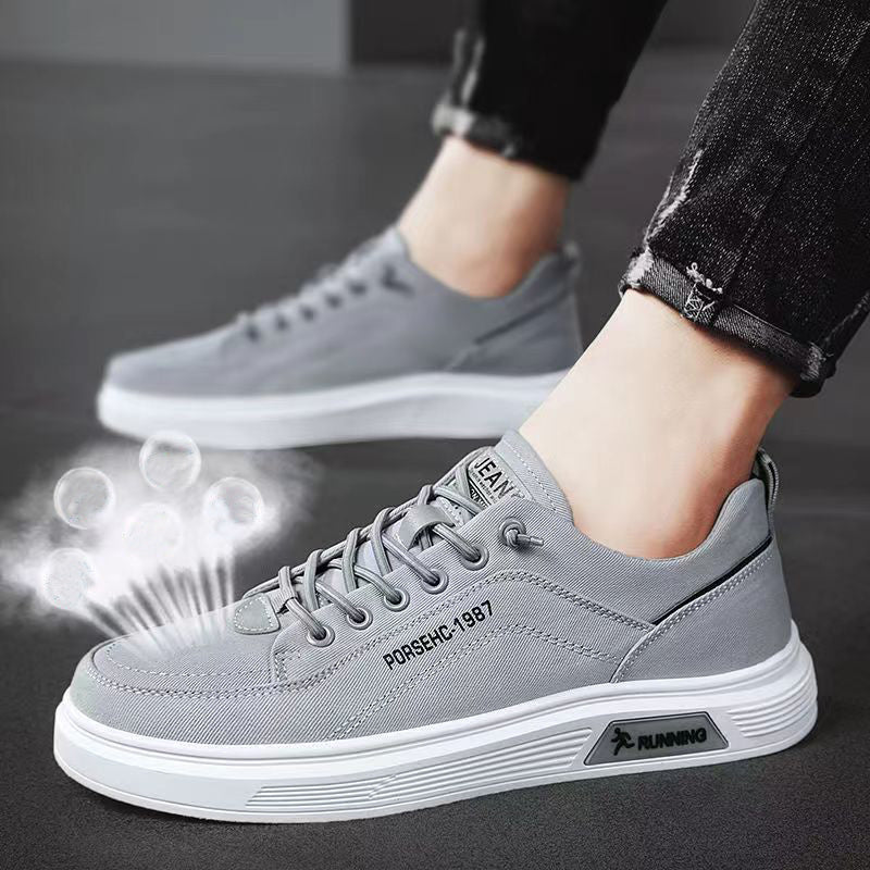 Men's Canvas Lace-Up Casual Shoes Lightweight Breathable Flats