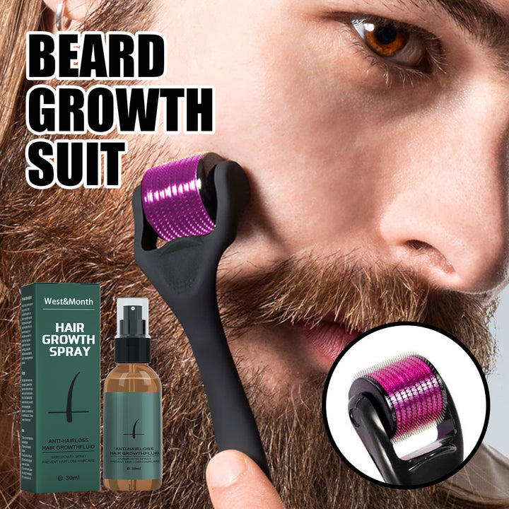 Beard Growth Spray with Roller – Moisturizing Beard Care Set