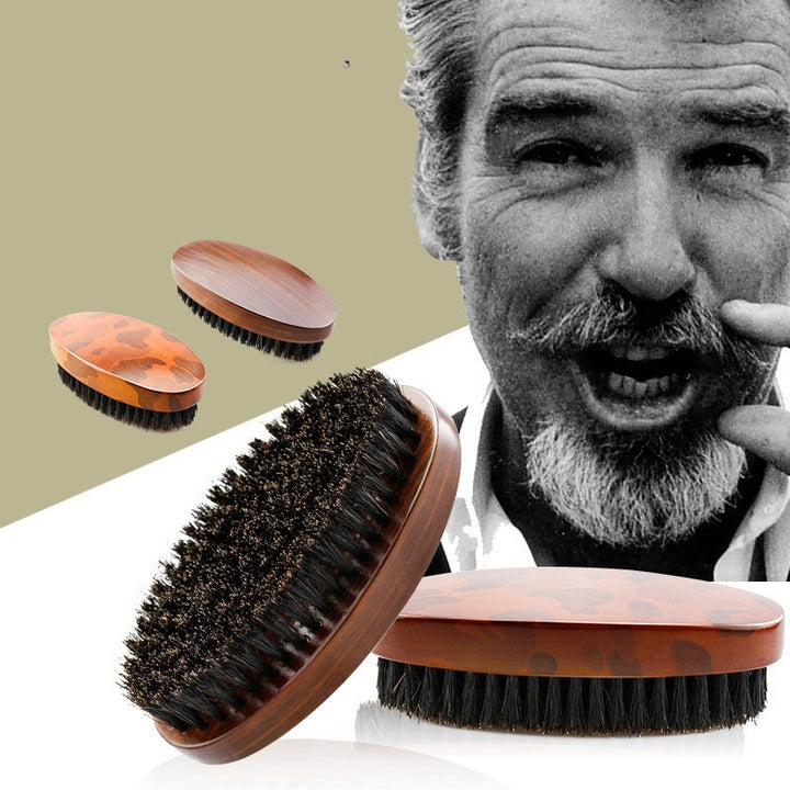 Men’s Beard Brush Wooden Handle Grooming Tool for Facial Care