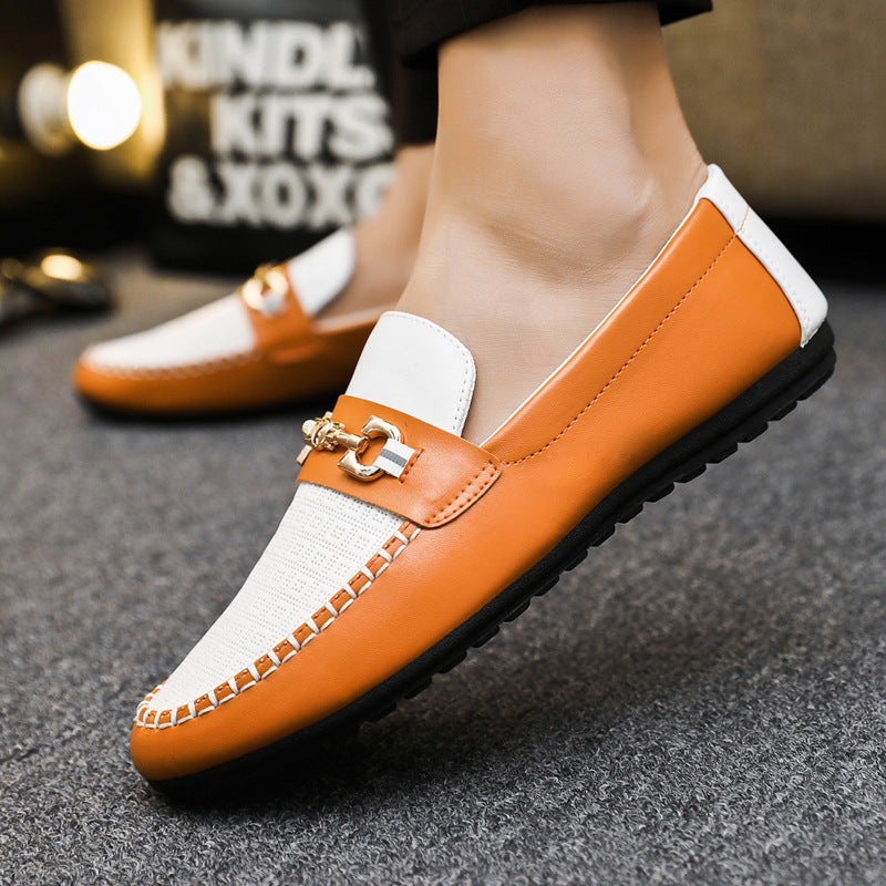 Men's Fashion Casual Synthetic Leather Shoes with Flat Heel