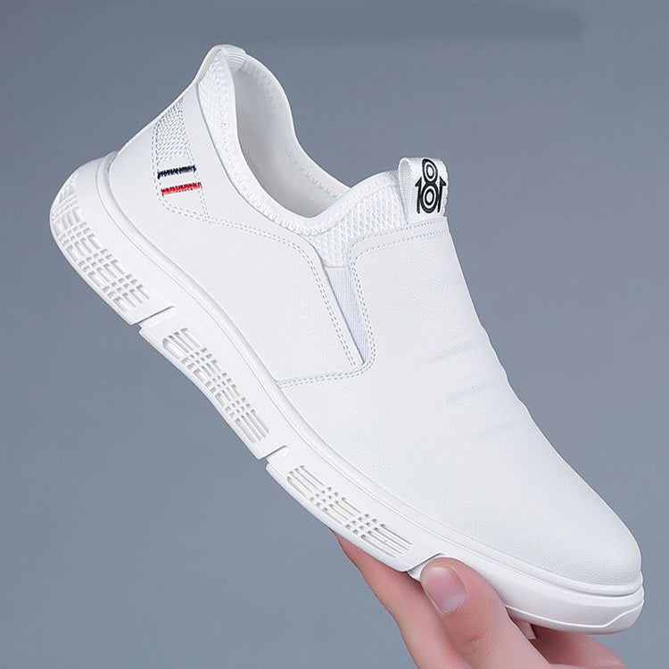 Men’s Casual PU Leather Flats – Breathable Walking Sneakers
