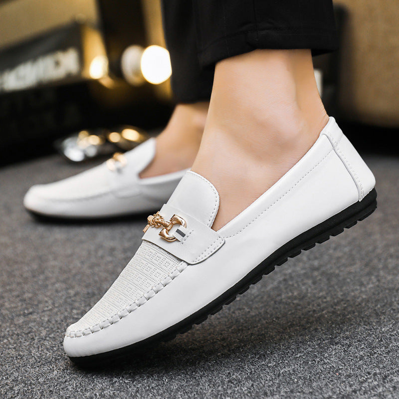 Men's Fashion Casual Synthetic Leather Shoes with Flat Heel