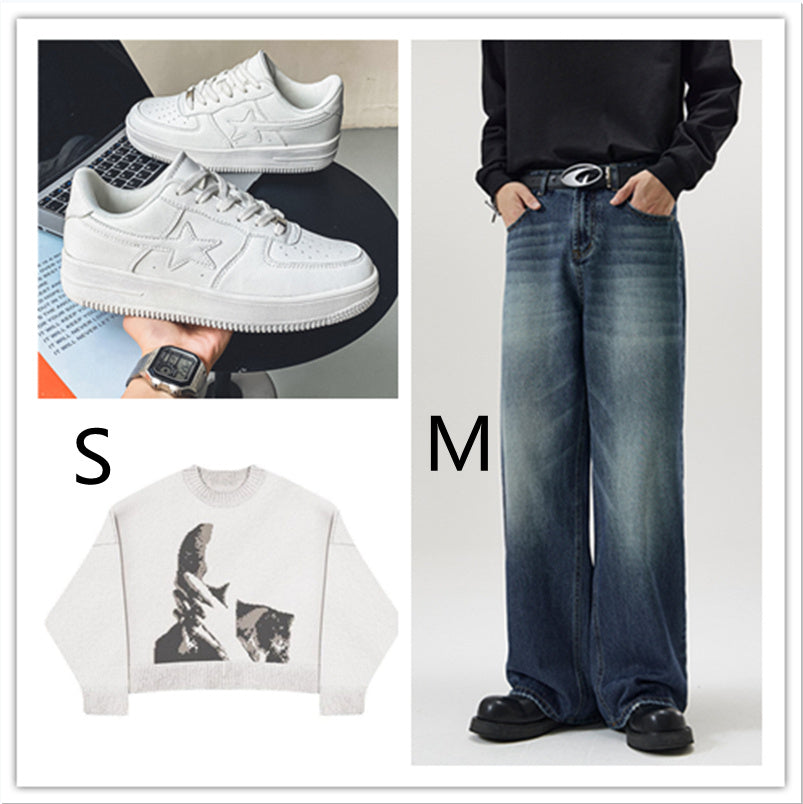 Men's Breathable Lace-Up Microfiber Board Shoes Casual Style