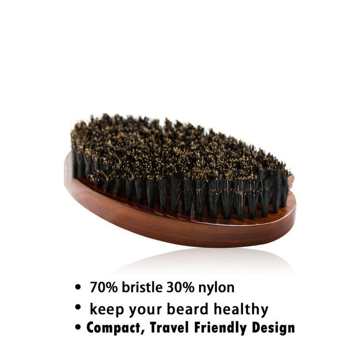 Men’s Beard Brush Wooden Handle Grooming Tool for Facial Care