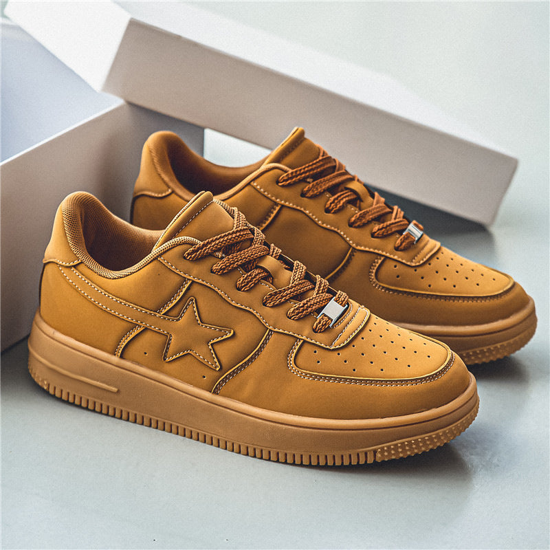 Men's Breathable Lace-Up Microfiber Board Shoes Casual Style