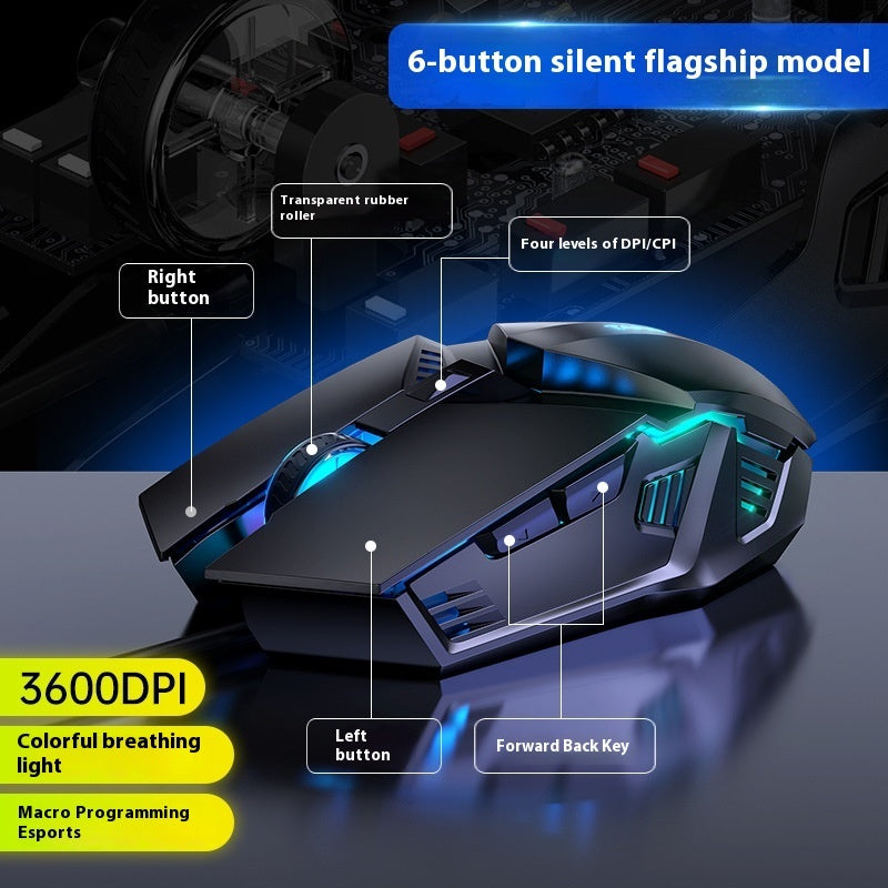 Luminous Wired Gaming Mouse – Photoelectric USB E-Sports Mouse
