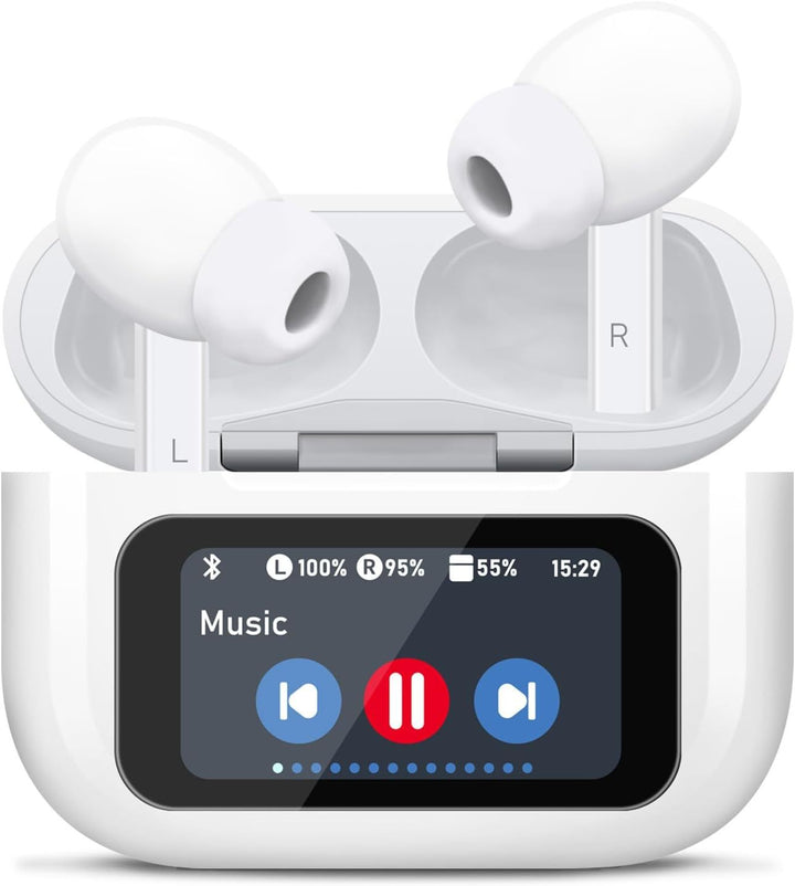 Bluetooth 5.4 Earbuds with Touchscreen, ANC/ENC, 40H Playtime