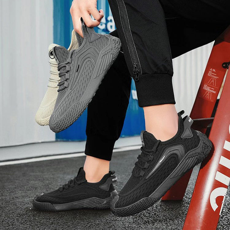 Men's Breathable Mesh Lace-Up Shoes Lightweight Hollow Design
